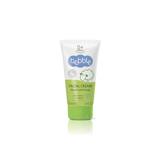 Bebble Facial Cream 50ml – Gentle daily moisturizer for baby’s delicate skin, enriched with carrot extract, jojoba oil & vitamin E.