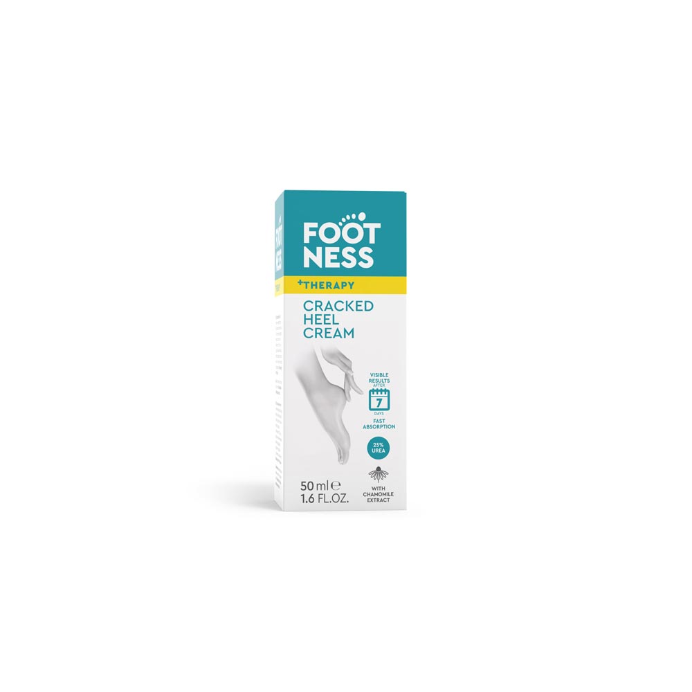 Footness Cracked Heel Cream 50 ml tube – heel repair cream with 25% urea, calendula, chamomile, and lanolin.