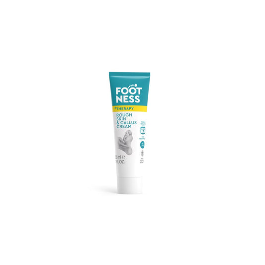 Footness Rough Skin & Callus Cream 30 ml tube – callus treatment with 2% AHA, Tea Tree extract, and moisturizing oils.