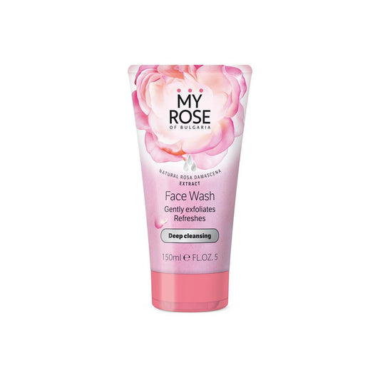 My Rose Face Wash tube with natural rose extract, exfoliating formula, and hydrating benefits – 150 ml