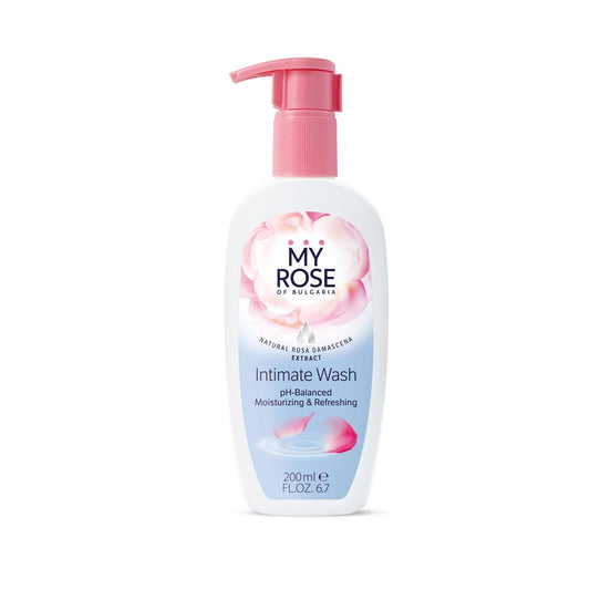 My Rose Intimate Wash 200ml – Feminine cleanser with rose extract, lactic acid & chamomile for pH-balanced, soothing daily care.