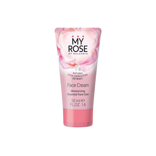 My Rose Moisturizing Face Cream with natural rose extract, coconut, and sunflower oil for hydrated, soft, radiant skin – ideal for normal skin types.
