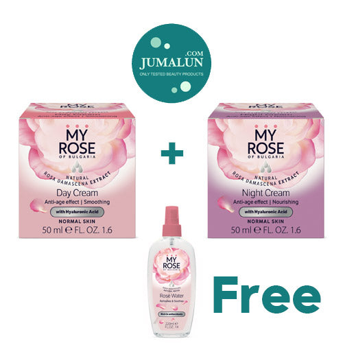 My Rose Anti-Aging Skincare Bundle – Day & Night Cream with Free Rose Water