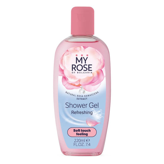 My Rose Shower Gel 220 ml bottle with Rosa Damascena extract for hydrating and softening skin