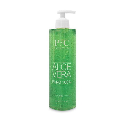 PFC Aloe Vera Gel Pure 100% – 500 ml bottle for hydrating and soothing irritated or sun-exposed skin