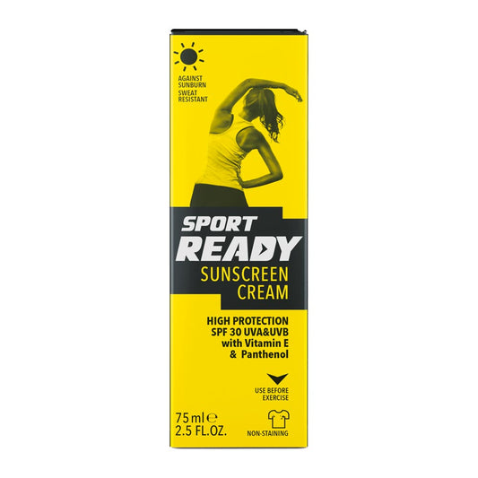 Sport Ready Sunscreen Cream SPF 30 tube – UVA and UVB protection for active skin, 75 ml